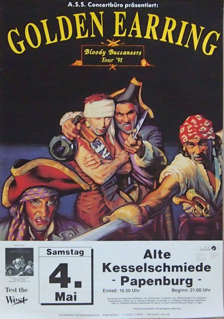 Golden Earring show poster May 04 1991 Papenburg (Germany) - Kesselschmiede  (Collection Edwin Knip)